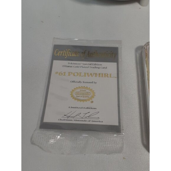 Pokemon 1999 Poliwhirl Gold Bar Card Limited Edition Burger King Gold Plated #61 - Picture 2 of 10